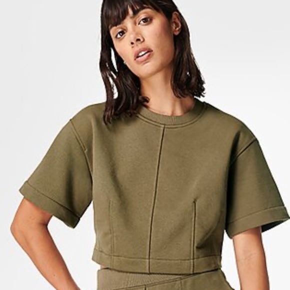 Sweaty Betty Tops - Sweaty Betty Wren Crop Top - Olive Green L NWT